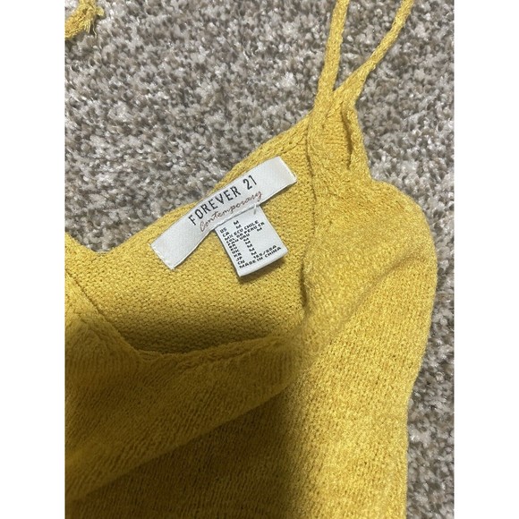 Two Forever 21 Cropped Knit Sweater Tank Tops Orange And Yellow. Size Medium. - Picture 5 of 11